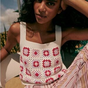 Sezane Ayumi jumper Small ecru/multicolor new without tags NWOT